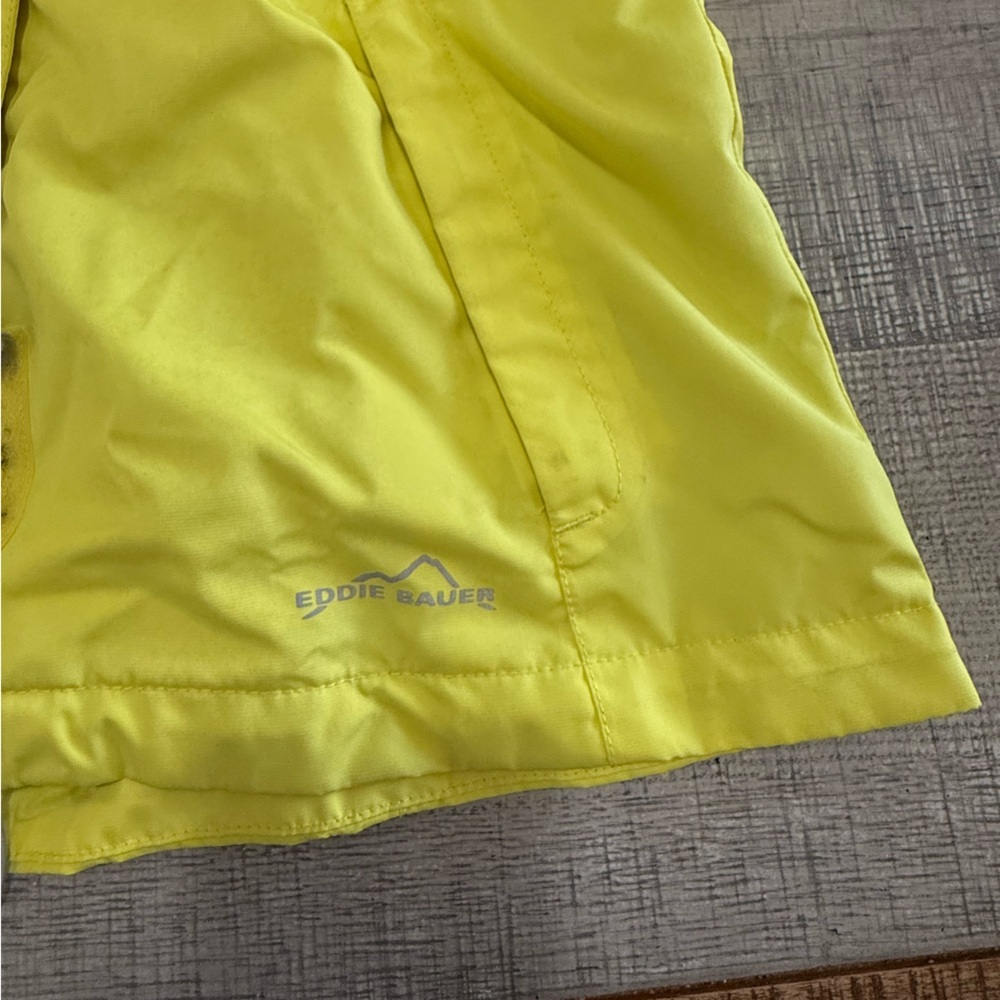 Eddie Bauer Bright Yellow WaterProof Hooded Rain Jacket Size Medium - Picture 13 of 14